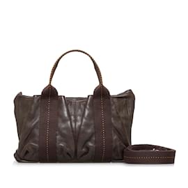 Hermès-Leather Caravan Horizontal PM-Brown