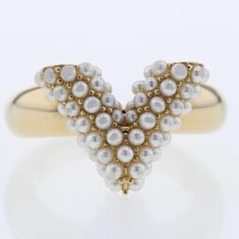 Louis Vuitton-Essential V Pearl Ring M68363-Golden