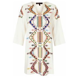 Kate Moss For Topshop Robe-tunique brodée Multicolore