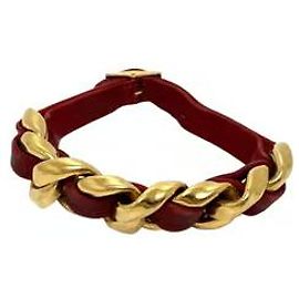 Chanel CC Coco Mark Kettenarmband Rot