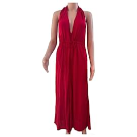 Fendi-Fendi Robe Sans Manches Rayonne-Rouge