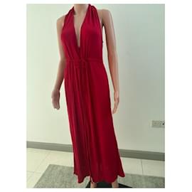 Fendi-Fendi Robe Sans Manches Rayonne-Rouge