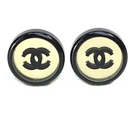 Chanel-*Chanel Cocomark Logo Mirror Circle Round Earrings-Black,Multiple colors