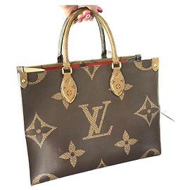 Louis Vuitton Onthego MM monogram Red Beige Light brown Chocolate Dark brown
