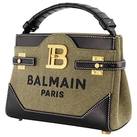 Balmain-Buzz 22 Umhängetasche - Balmain - Canvas - Khaki-Grün,Khaki