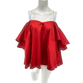 Autre Marque-ANNA OCTOBER  Tops T.International S Cotton-Red