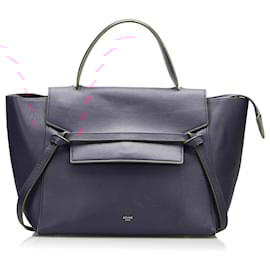 Céline-Celine Blue Mini Belt Satchel-Blue