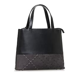 Burberry-Leather & Suede Handbag-Black