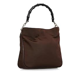 Gucci-Bamboo Nylon Handbag 001 1638-Brown