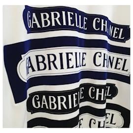Chanel-Chanel T-shirt Gabrielle à manches longues en coton blanc avec détails en velours-Blanc