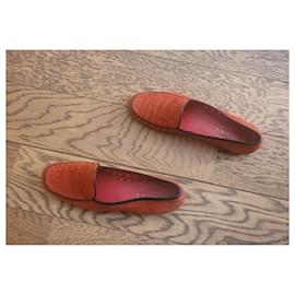 Loewe-Red openwork loafers-Red