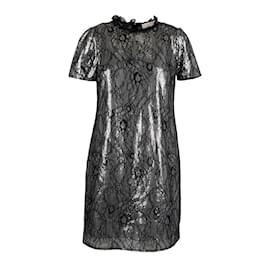 Michael Kors-Abito Michael Kors in pizzo con paillettes-Argento