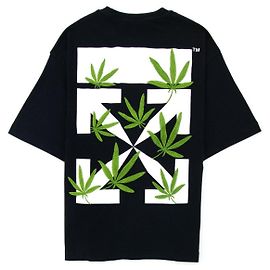 Off White camiseta OVERSIZE Off-White Weed Arrows Negro