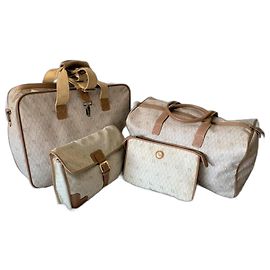 Christian Dior Travel Bag Set Beige Cloth Beige