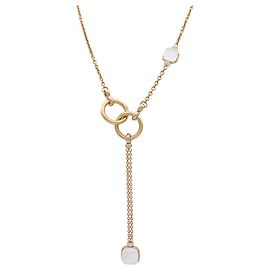 Collar de pomellato, "Nudo", Oro rosa, diamantes, nácar blanco, topacios blancos. Otro