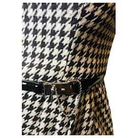 Guess-Guess houndstooth dress-Black,White