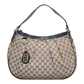 Gucci-GG Canvas Sukey Hobo Bag 232955-Brown
