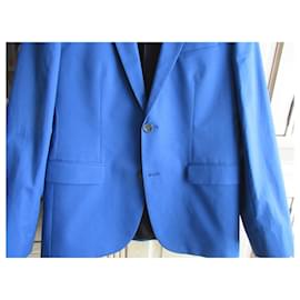 Hugo Boss-Hugo Boss blue cotton blazer / colbert-Blue