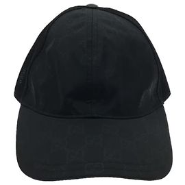 **Gucci GG Pattern Black Mesh Cap Black