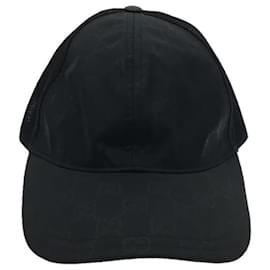 Gucci-**Boné de malha preto padrão Gucci GG-Preto