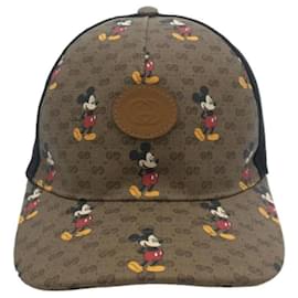 Gucci-**Gucci GG Supreme Baseballkappe mit Mickey-Mouse-Motiv-Braun,Schwarz