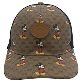 Gucci-** Boné Gucci GG Supreme com motivo do Mickey Mouse-Marrom,Preto