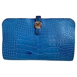 Hermès-Monederos, carteras, casos-Azul