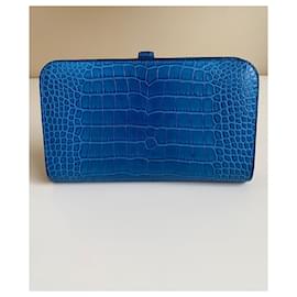 Hermès-Bolsas, carteiras, casos-Azul