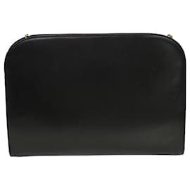 Salvatore Ferragamo-Salvatore Ferragamo Chain Shoulder Bag Leather Black Auth 41250-Black