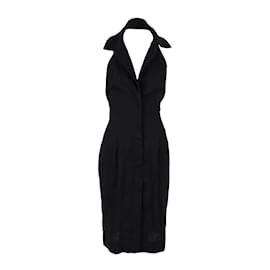 Vivienne Westwood-Vivienne Westwood Black Halterneck Collared Dress-Black