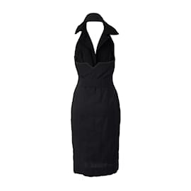 Vivienne Westwood-Vivienne Westwood Black Halterneck Collared Dress-Black