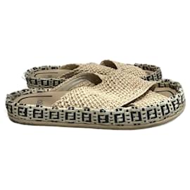 Fendi-FENDI  Sandals T.EU 37.5 cloth-Beige