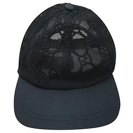 **Gorra de nailon negro Gucci Negro