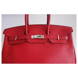Hermès-HERMES BIRKIN BAG 35 ROUGE-Red