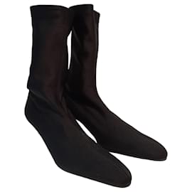 Balenciaga-Balenciaga Knife ankle boots in black canvas and spandex-Black