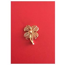 Autre Marque Broche Trèfle 4 Feuilles Plaqué Or Doré