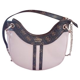 Bolsa de mão Guess em couro rosa com corrente dourada Rosa