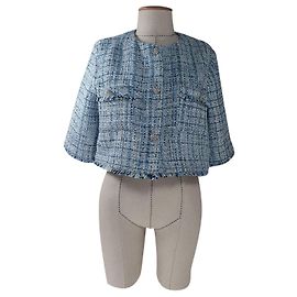 Blazer Maje de tweed azul Azul