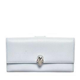 Alexander McQueen Leather Skull Long Wallet Blue