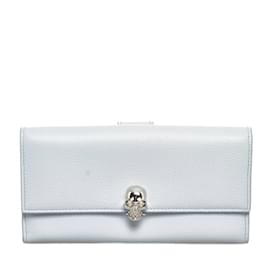 Alexander Mcqueen-Alexander McQueen Skull Continental Wallet Leather Long Wallet in Good condition-White