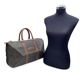 Christian Dior-Vintage Monogram Duffle Travel Unisex Bag Handbag-Brown