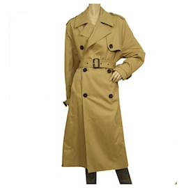 Saint Laurent-Saint Laurent beige lined breasted belted classic trench jacket coat FR 36 SIZE-Beige