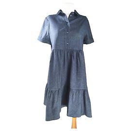 Robe bleue Claudie Pierlot en lin et lyocell Bleu