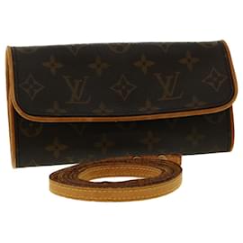 Louis Vuitton-LOUIS VUITTON Monogram Pochette Twin PM Shoulder Bag M51854 LV Auth rd4908-Monogram