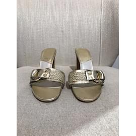 Dior-DIOR  Sandals T.EU 38 Leather-Golden