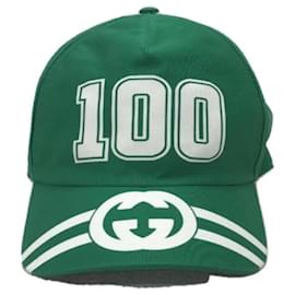 Gucci-**Boné de algodão verde Gucci-Verde