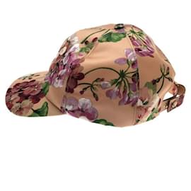 Gucci-** Boné Gucci Pink Floral Beisebol-Rosa