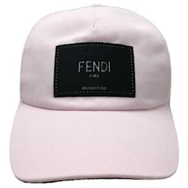 Fendi-**Gorra de béisbol de algodón rosa Fendi-Rosa