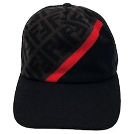 Fendi-**Casquette de baseball en coton noir Fendi-Noir