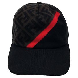 **Gorra de béisbol Fendi de algodón negro Negro